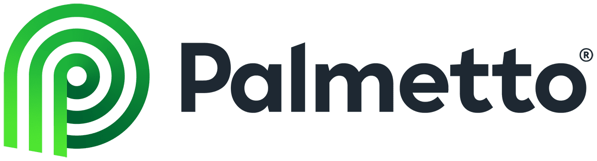 Palm logo in dark blue font on a transparent background.